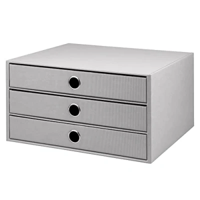 Obrázek Rössler Papier 1524452173 S.O.H. O.H. O. box se 3 zásuvkami pro DIN A4, s otvorem držadlo, Stone, 343 x 250 185 mm, 1 kus