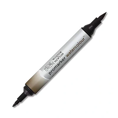 Obrázek Winsor &amp; Newton akvarelové zvýrazňovače 0201554 2 hroty, štětec a jemný hrot, stálý na světle, vysoce pigmentované barvy pro kaligrafii, kresby přírodní Umbra