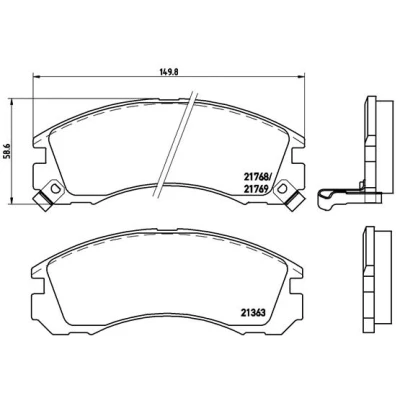 Obrázek Brembo P 54 017 sada brzdového obložení, kotoučová brzda (4dílná)
