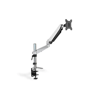 Obrázek DIGITUS Držák monitoru svorka &amp; plynová pružina 1 monitor do 27 palců x 8 kg VESA 75 100 stříbrný