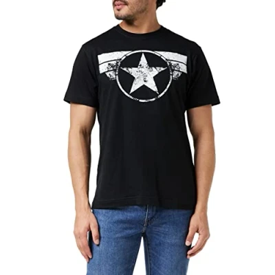 Obrázek Marvel Herren Captain America Cap Logo T Shirt, Schwarz (Black Blk), X Large