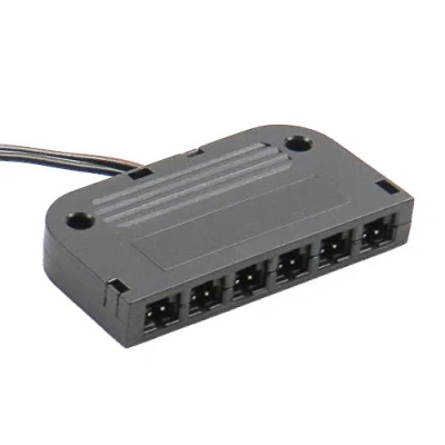 Obrázek LED rozdělovač adaptér 6násobný mini konektor 10 cm délka kabelu černá