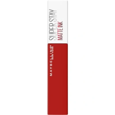 Obrázek Maybelline New York tekutá rtěnka s matným povrchem, drží 16 h bez barvení, veganská receptura, Super Stay Matte Ink Spiced Up, č. 330 Innovator (červená), 5 ml