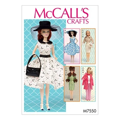 Obrázek McCall &#039;s Patterns Muster 7550 OS, Kleidung und Accessoires für 11 1/5,1 cm Puppe, Multi/Farbe