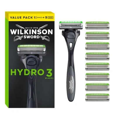 Obrázek WILKINSON SWORD Hydro 3 Holicí strojek pro muže hydratační gel + 9 žiletek