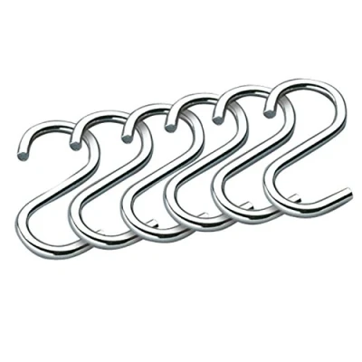 Obrázek Küchenprofi 1051003806 s pro háčky, chrom 6 kusů, ušlechtilá ocel, stříbro, 0,5 x 2,5 5,1 cm