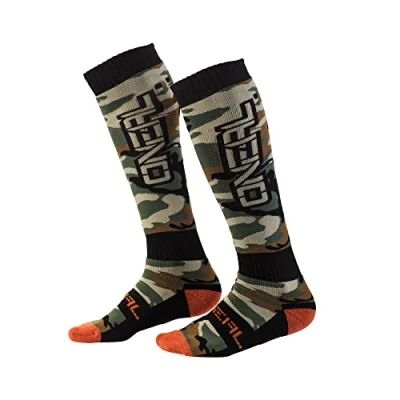 Obrázek O&#039;NEAL Motokrosové ponožky Enduro materiál absorbující pot, zesílená oka, odolný PRO MX Sock WOODS CAMO černozelené One Size