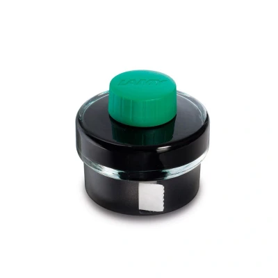 Obrázek LAMY T52 inkoust zelený 50 ml Inkoustová sklenice s umyvadlem pro sběr inkoustu stojan z plastu rolí hasicího papíru
