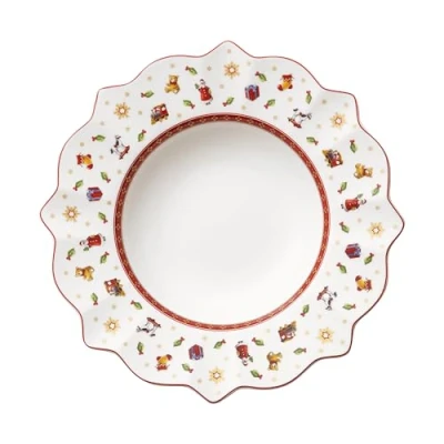 Obrázek Polévkový talíř z kolekce Toy&#039;s Delight od Villeroy a Boch, 26 cm, prémiový porcelán, bílý/červený