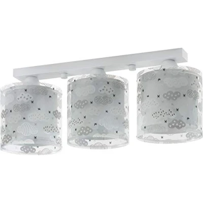 Obrázek Dalber Kinderlampe Deckenleuchte,Kinderzimmer Deckenlampe 3 Lichter Clouds Wolken Grün Grau kinderzimmerlampe, 51 x 15 20.5 cm