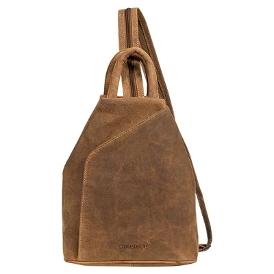 Obrázek STILORD &#039;Minou&#039; kůže Sling Bag dámský batoh 2 v 1 kabelka taška přes rameno vintage kožená pravá kůže, Bergamo hnědá