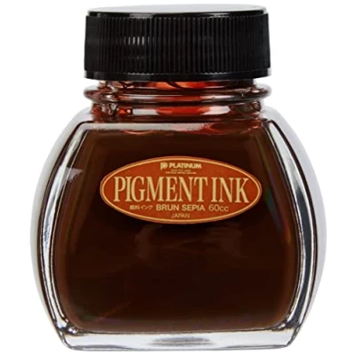 Obrázek Platinum Lahvička s inkoustem Pigment bottle ink 60ML Brun Sepia Rytí zdarma