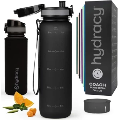 Obrázek Hydracy láhev na pití s vložkou ovoce 1l vodu bez BPA časovým označením odolná proti vytečení sportovní kondenzace pro sport a outdoorové aktivity