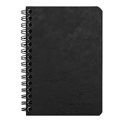 Obrázek Clairefontaine 785921C spirálový sešit (Age Bag čtverečkovaný, 9,5 x 14 cm, 50 listů) 1 kus černý