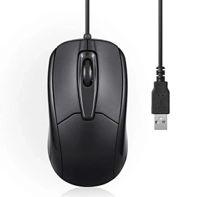 Obrázek Perixx PERIMICE 209U kabelová USB myš s rolovacím kolečkem, vhodná pro leváky i praváky, použití na stolním PC a notebooku, černá