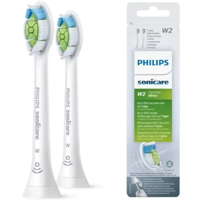 Obrázek Originální kartáčková hlavice Philips Sonicare Optimal White HX6062, 2x menší zbarvení pro bělejší zuby, 2 kusy