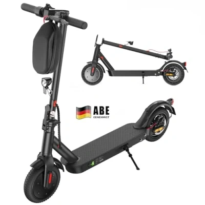 Obrázek E Scooter se schválením pro silniční provoz, ABE elektrický skútr zatížení do 120 kg, dosah 30 km, LED, 20 km/h, 350 W motor, 8,5palcová voštinová pneumatika, duální brzdový systém dospělé