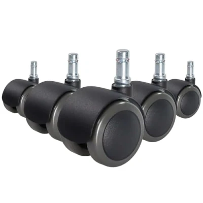 Obrázek hjh OFFICE 619022 5X kolečka na tvrdé podlahy 11 mm / 50 ROLO FIX tlak litého zinku židle brzděná sedačkou pro (balení 5 ks)