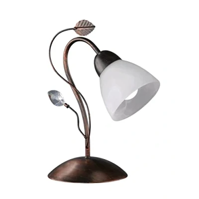 Obrázek Trio Leuchten Stolní lampa 500700128 Traditio, kov rezavá antika, sklo v bílé, bez 1 x E14, 27 16 32 cm