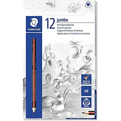 Obrázek STAEDTLER Psací pero 1285 2 Noris Club Jumbo, stupeň tvrdosti HB, pouzdro na katonové s 12 kusy