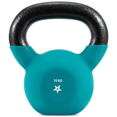 Obrázek Yes4All YCBQ Kettlebell s neoprenovou povrchovou úpravou, silový trénink Kettlebells 10 kg tyrkysová