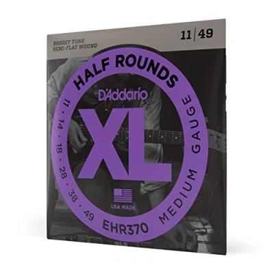 Obrázek D&#039;Addario struny pro elektrické kytary na kytaru E kytara elektrickou EHR370 XL sada strun střední 0,028 cm 0,124 (011049 palců)