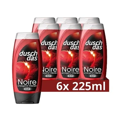Obrázek Duschdas Sprchový gel a šampon 3 v 1 Noire s recepturou vůně Fresh Energy zajišťuje osvěžující start do dne 6 x 225 ml