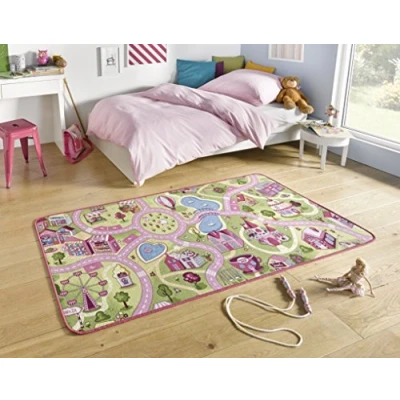 Obrázek Hanse Home Play Herní koberec Sweet Town dětský pro chlapce a dívky s krátkým vlasem silnice město auto motiv do ložnice, dětského pokoje, herny 90 x 200 cm