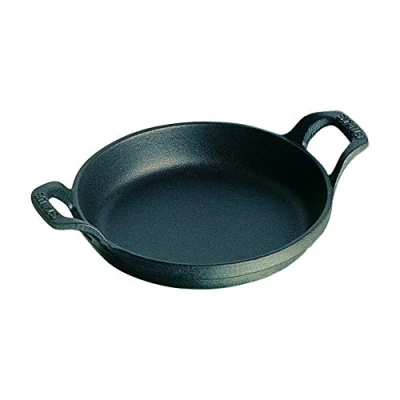 Obrázek STAUB Forma na pečení, kulatá se 2 rukojeťmi, 12 cm, 0,25 l, litina, pro všechny typy sporáků, stohovatelná, černá