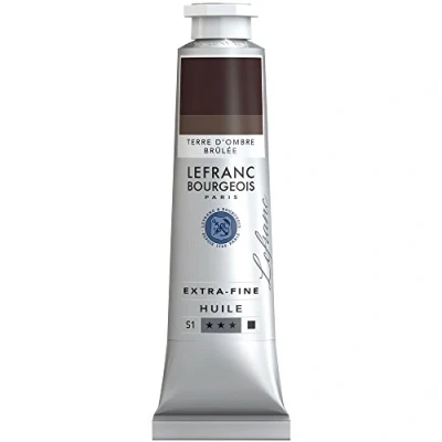 Obrázek Lefranc Bourgeois 405134 extra jemná olejová barva v umělecké kvalitě z vysoce kvalitních pigmentů, živé barvy, vysoká světlostálost, 40 ml tuba vypálená umbra
