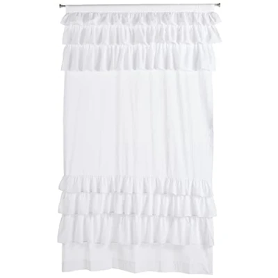 Obrázek Madison Park WIN40 140 weiße Vorhänge für Wohnzimmer, Landhausstil, mit Rüschen, Schlafzimmer, solide Anna Voile, 127 x 213 cm, 1 Stück