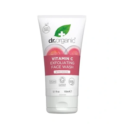 Obrázek Čisticí prostředek na obličej Dr Organic Guava, vitamin C, rozjasňující, pro muže a ženy, přírodní, veganský, netestovaný zvířatech, neobsahuje parabeny SLS, certifikovaný bio, 150 ml