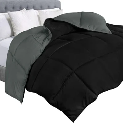 Obrázek Utopia Bedding UB0065 přikrývky, směs polyesteru, černá/šedá, Queen