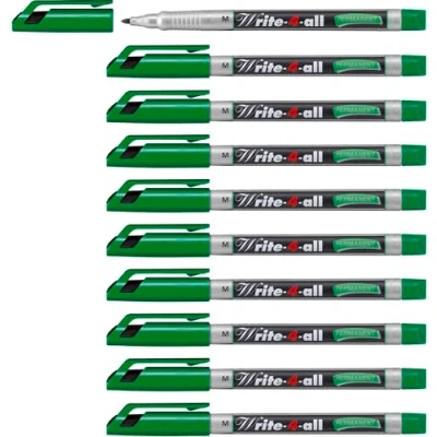 Obrázek Permanentní popisovač STABILO Write 4 all medium balení 10 ks zelený