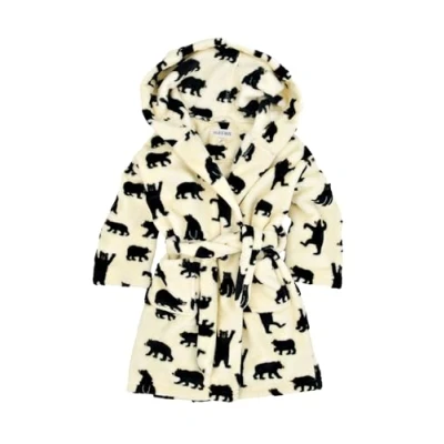 Obrázek Hatley Chlapecké dětské fleece Robe Black Bears On Natural šaty, Černý medvěd na přírodním, s