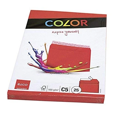 Obrázek Elco 74618. 92 Color obálka, C5, 100 g, intenzivní červená
