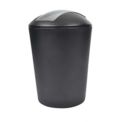 Obrázek Douceur d&#039;Intérieur Flac odpadkový koš, 5,6 l, jednobarevný, chrom, černý, 19,7 cm