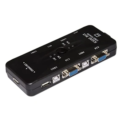 Obrázek Link LKKWM4 Kvm Switch für 4 PCs USB/VGA mit 1 Maus, USB Tastatur und VGA Monitor Kabeln im Lieferumfang enthalten