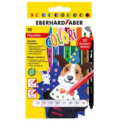 Obrázek Eberhard Faber 551010 Dětské kouzelné tužky Colori, 10 fixů se silným ořezávátkem a tenkou kouzelnou špičkou