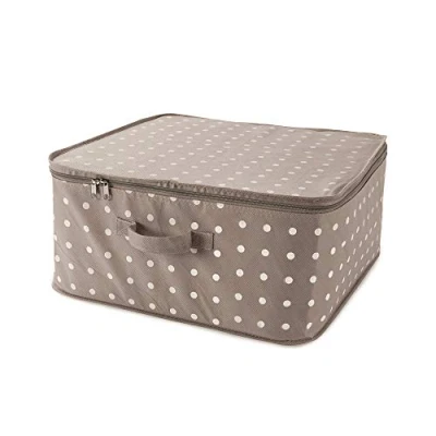 Obrázek Compactor RAN4540_Brown úložná taška se zipem, série Rivoli, hnědá/bílá, 46 x výška 20,5 cm