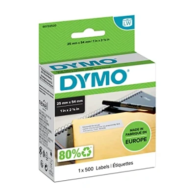 Obrázek DYMO Originální štítky s adresou pro vrácení LabelWriter 25 mm x 54 Role 500 snadno odstranitelnými etiketami samolepicí popisovací zařízení tiskárnu etiket