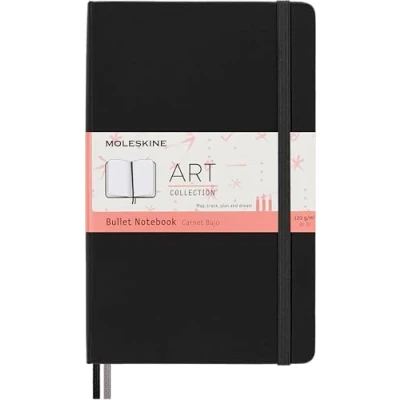 Obrázek Moleskine Art Bullet Journal, poznámkový blok s tvrdou vazbou a elastickým uzávěrem barva černá, velikost velká 13 x 21 A5, 192 stran
