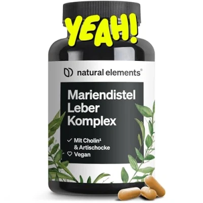 Obrázek ostropestřec mariánský komplex jater 120 kapslí s mariánským, cholinem, extraktem z artyčoku, kurkuma a zinku jaterní kůra ve vysokých dávkách, veganské, laboratorně testováno