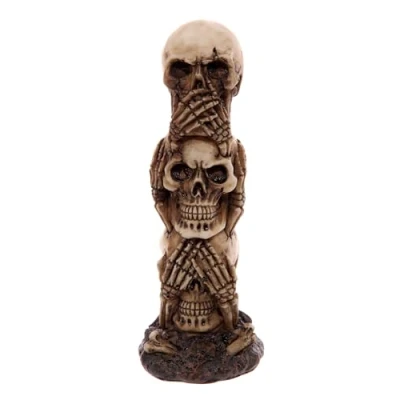 Obrázek Puckator SK231 Totem Totenkopf, Kunstharz, Beige/Grau/Schwarz, 7 x 6,5 19 cm