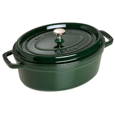 Obrázek Cocottes/oválný pekáč s víkem Staub (4,25 l, vhodný pro indukci, smaltovaný vnitřní povrch hrnce v matné černé), 29 cm