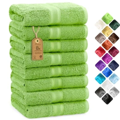 Obrázek HT0842 froté ručníky NM od NatureMark , balení po 8 ks, 50 x 100 cm, 100% bavlna, Jablkově zelená, cm
