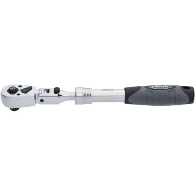 Obrázek VIGOR Teleskopická kloubová přepínací ráčna V6638N, 3/8&quot; čtyřhran, roztahovací 250 350 mm, hlava otočná o 180 stupňů, 90 zubů, ovládací úhel 4 stupně