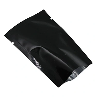 Obrázek WACCOMT Pack 200 kusů barevná Mylar fólie horní otvor uzavíratelný sáček vakuové pytle na potraviny balení se zářezy (černá, 6 x 9 cm (2, 3 3, 5 palce)