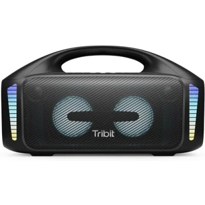 Obrázek Tribit Bluetooth reproduktor StormBox Blast, přenosný party reproduktor, 90 W, hlasitý stereo zvuk s XBass LED světelnou show 5.3, vodotěsný IPX7, TWS, doba hraní venku 30 hodin