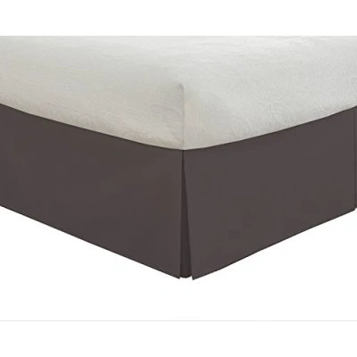 Obrázek Lux Hotel Taillierter Bettrock Classic 35,6 cm Länge Plissee Styling, California Kingsize, Grau